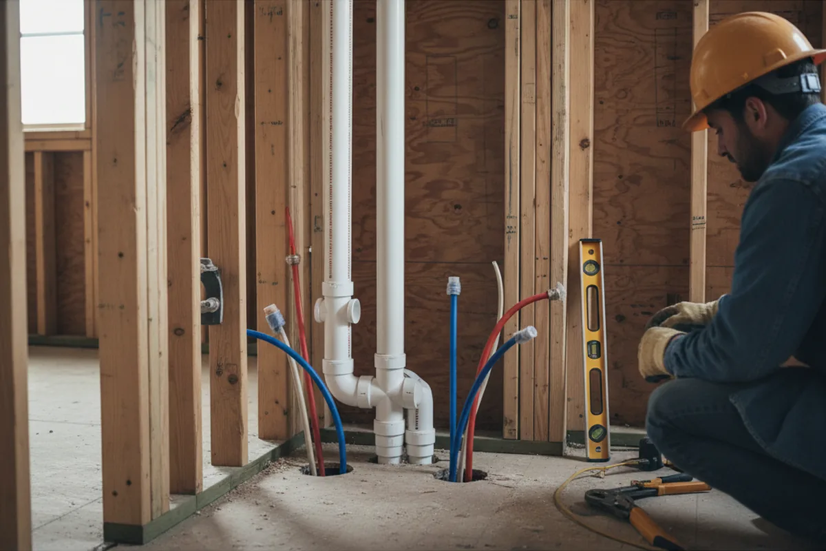 Drain and supply rough-in during Leak Detection in Smilax